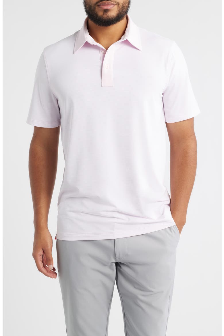 Feeder Stripe Performance Golf Polo, Main, color, BLUSH