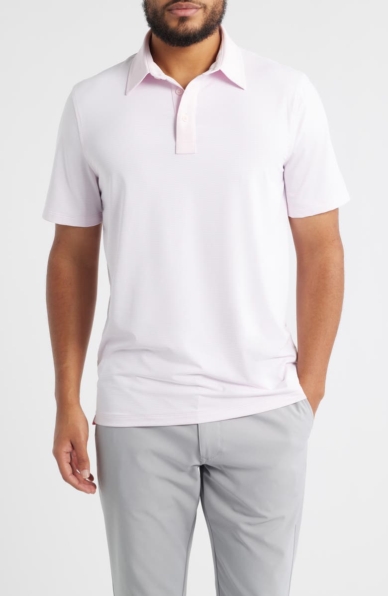 G/FORE Feeder Stripe Performance Polo, Main, color, Blush