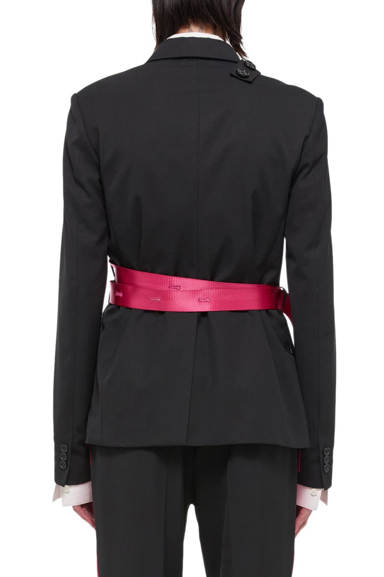Seat Belt Virgin Wool Blazer, Alternate, color, BLACK/ FUSCHIA