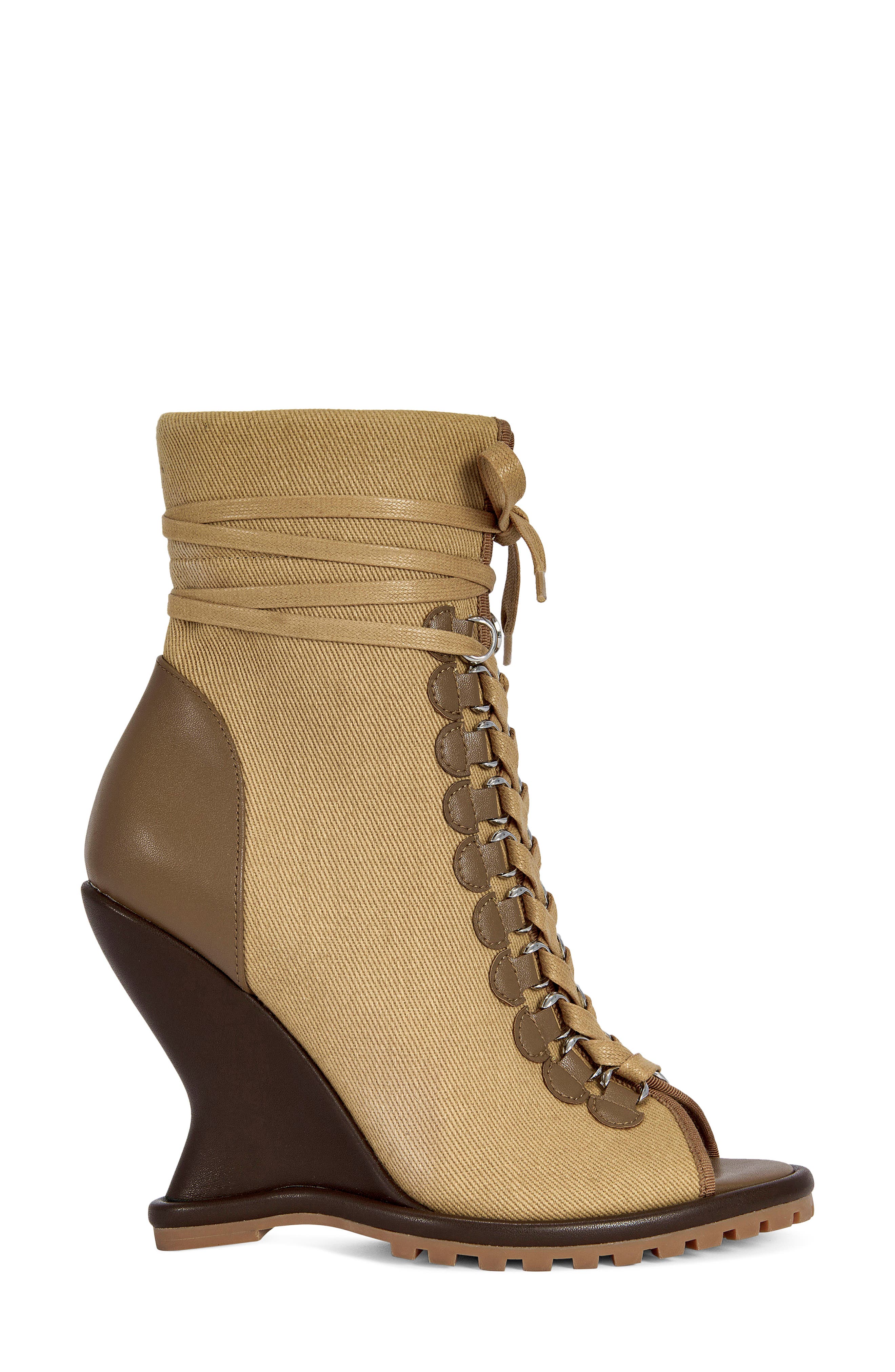 AZALEA WANG Pingree Wedge Bootie, Alternate, color, Brown