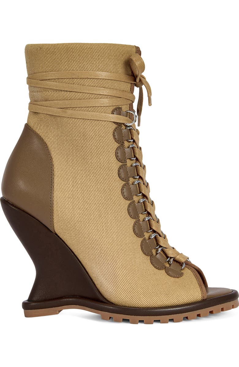 AZALEA WANG Pingree Wedge Bootie, Alternate, color, Brown