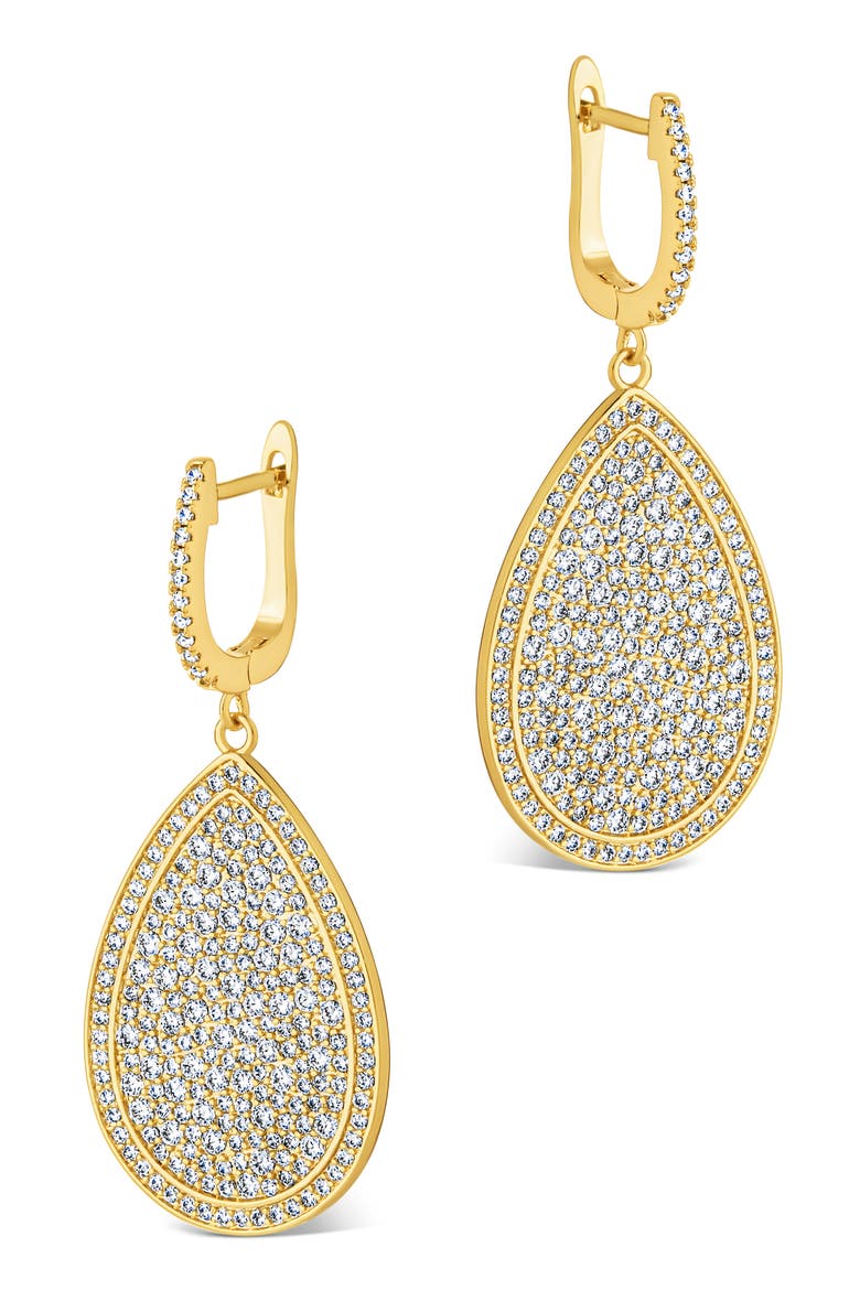 Selma Cubic Zirconia Teardrop Earrings, Alternate, color, GOLD