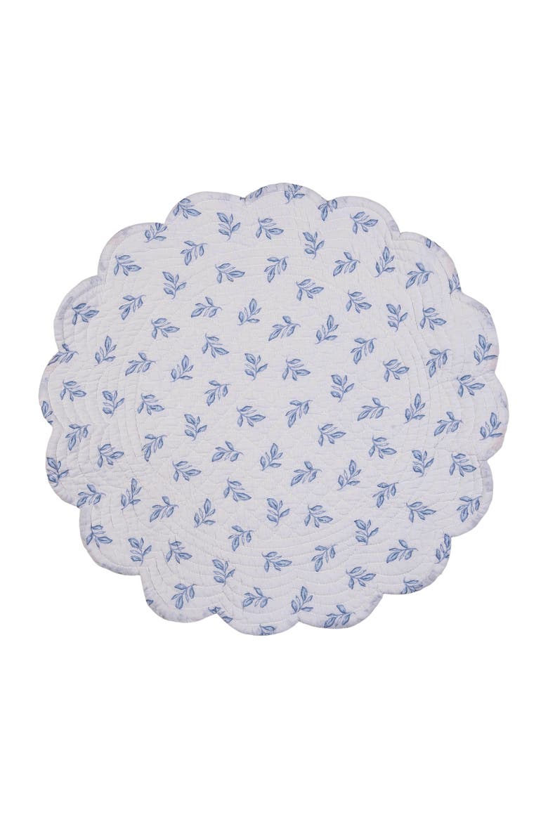 Laurelwood Quilted Round 100% Cotton Set of 6 Placemat 17", Alternate, color, Blue