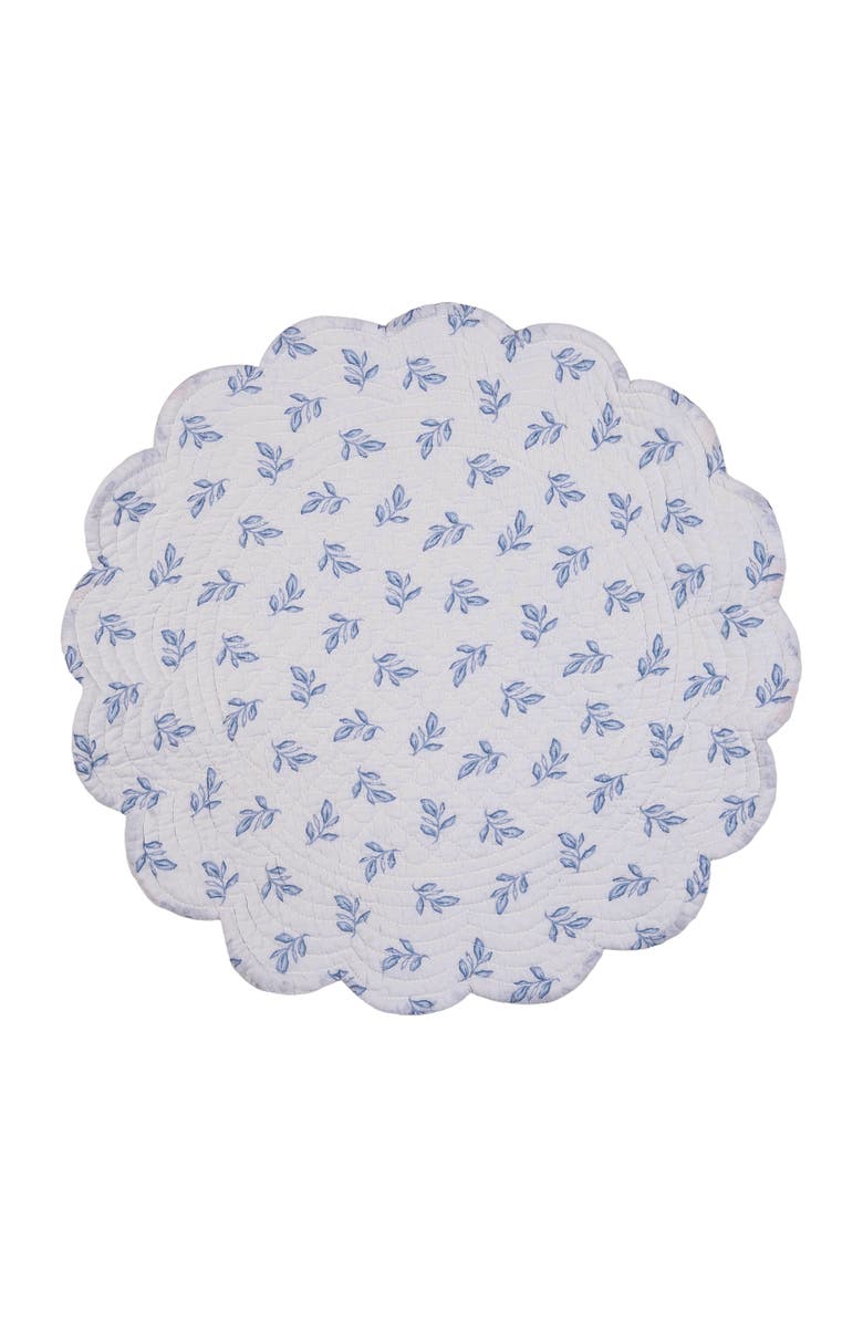 C&F Home Laurelwood Quilted Round 100% Cotton Set of 6 Placemat 17", Alternate, color, Blue