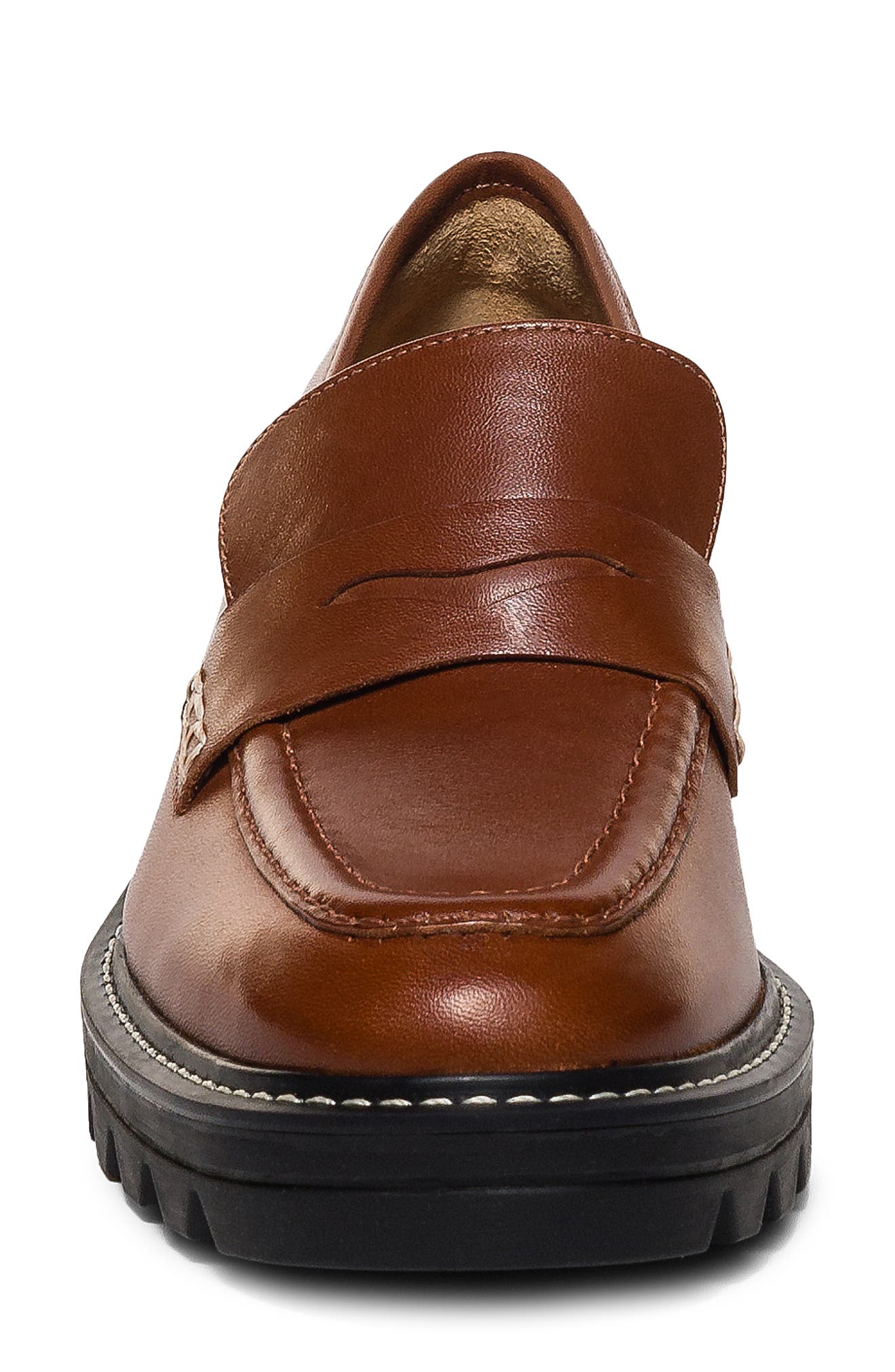 Chandler Platform Penny Loafer, Alternate, color, SADDLE