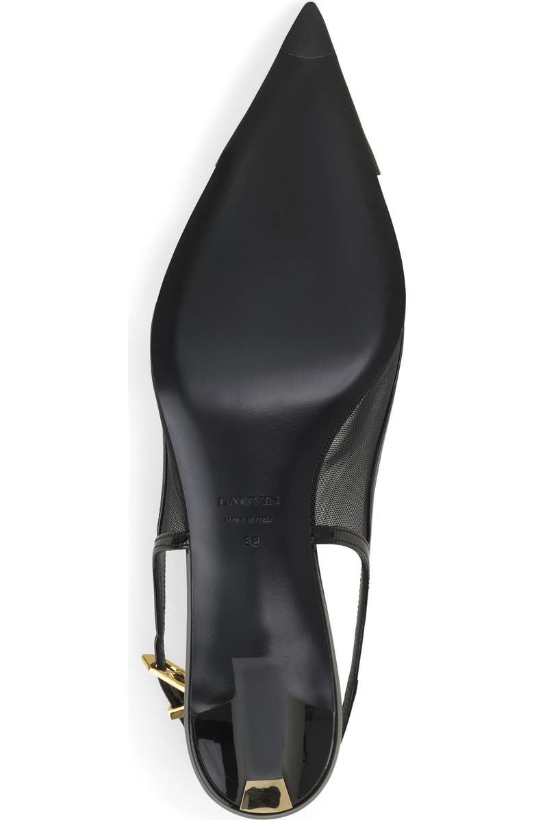 Lanvin Nocturne Slingback In Mesh And Patent Leather, Alternate, color, Black