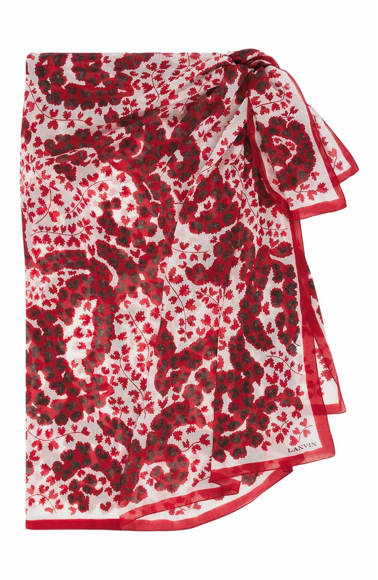 Lanvin Été Cotton Pareo With A Rateau Print, Alternate, color, 