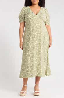 Renee C Floral V-Neck Midi Dress