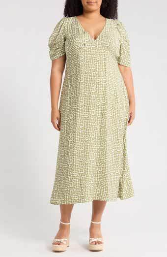 Floral V-Neck Midi Dress