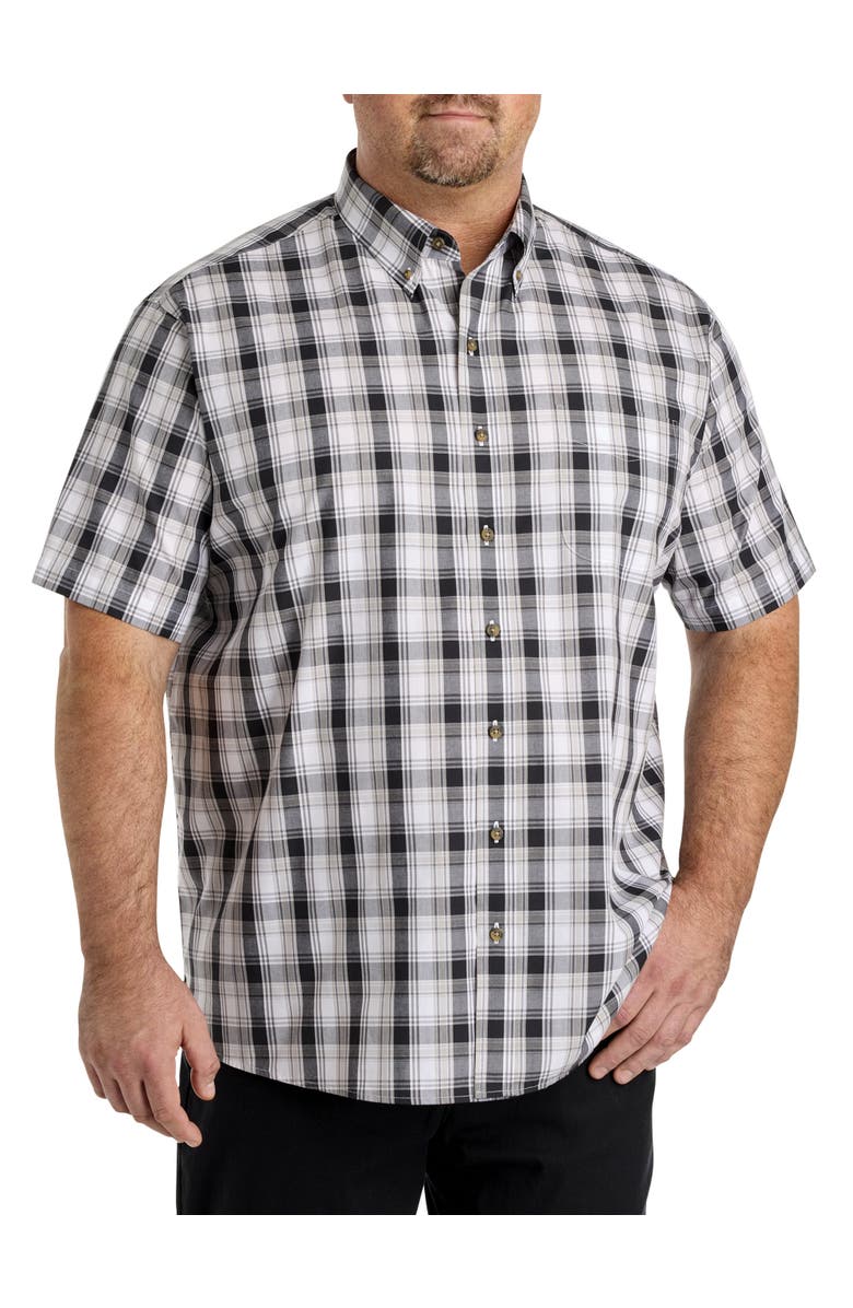 Harbor Bay by DXL Big & Tall Easy-Care Medium Plaid Sport Shirt, Main, color, 
