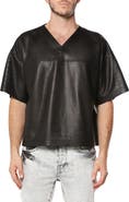 PURPLE BRAND Leather Mesh T-Shirt