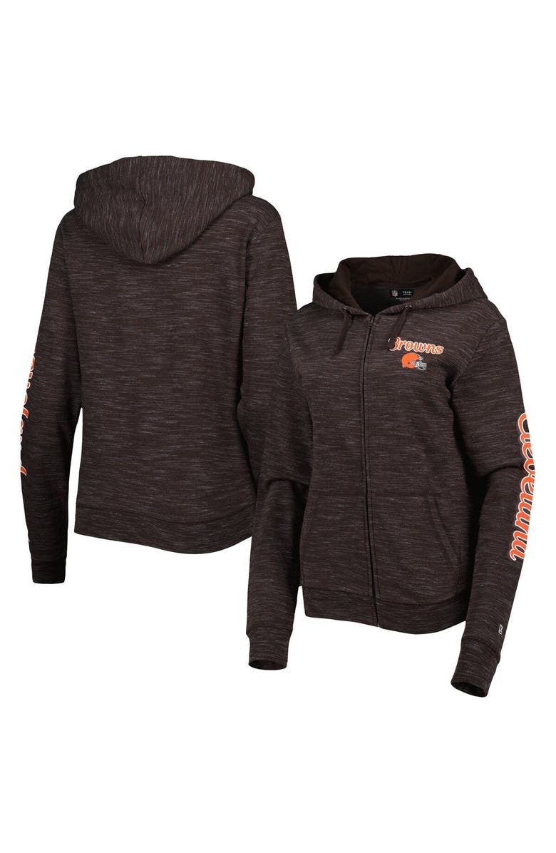 New Era Women's New Era Brown Cleveland Browns Reverse Full-Zip Hoodie, Main, color, Brown