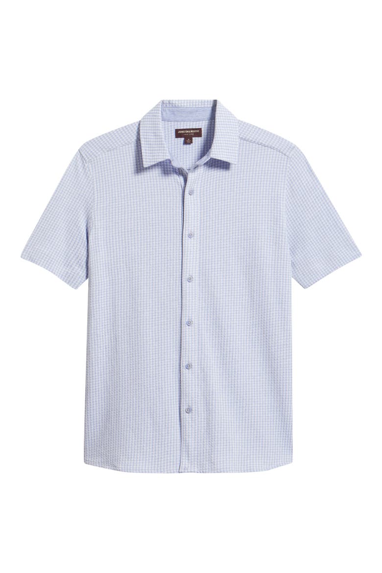 Bennett Gingham Short Sleeve Button-Up Shirt, Alternate, color, LIGHT BLUE GINGHAM