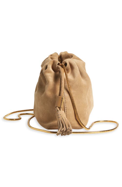 Veronica Beard Small Stash Suede Drawstring Clutch