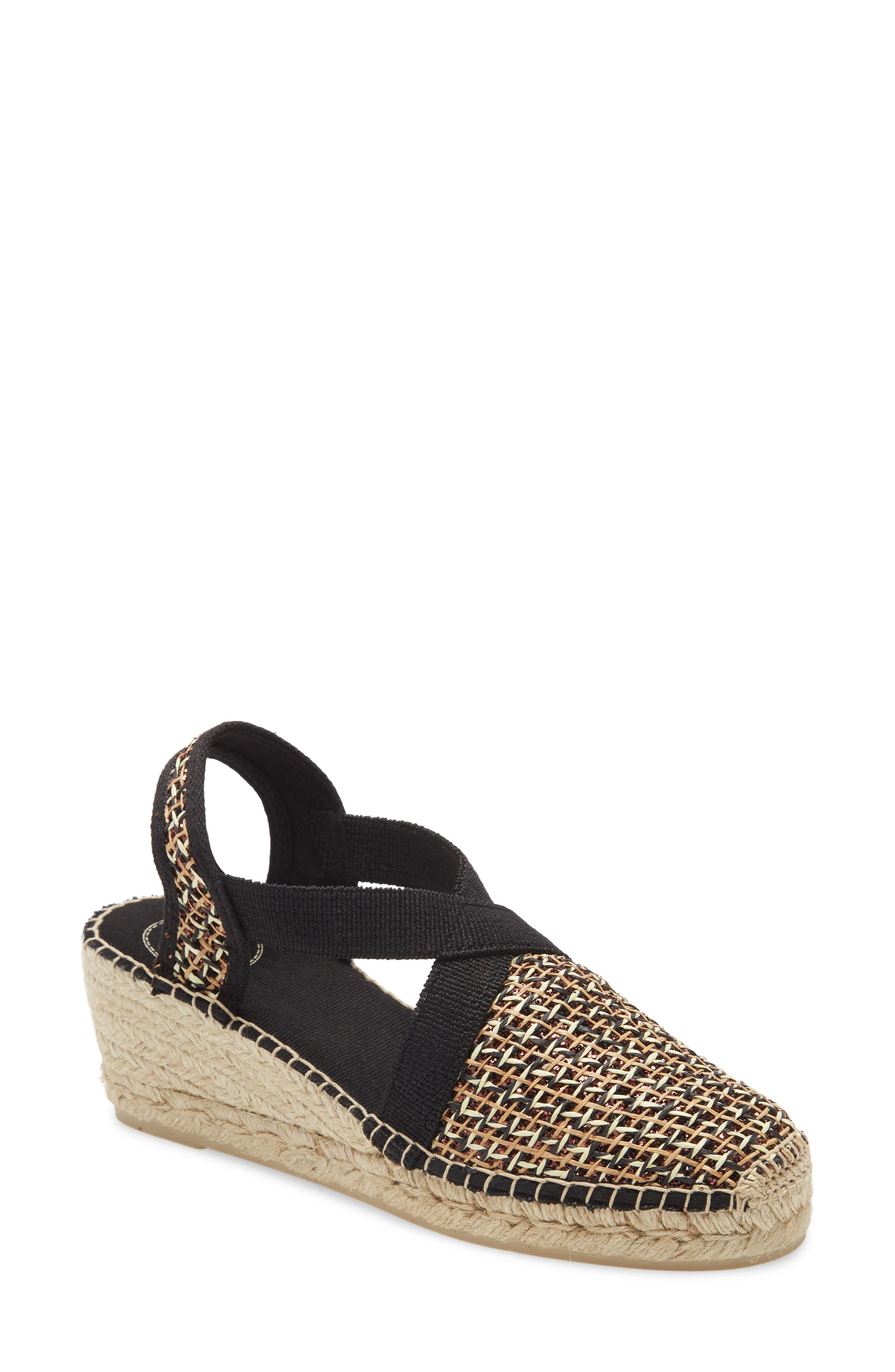 Terra Espadrille Wedge Sandal, Main, color, BLACK
