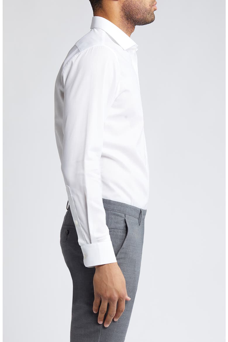 Luxe Slim Fit Solid Dress Shirt, Alternate, color, WHITE