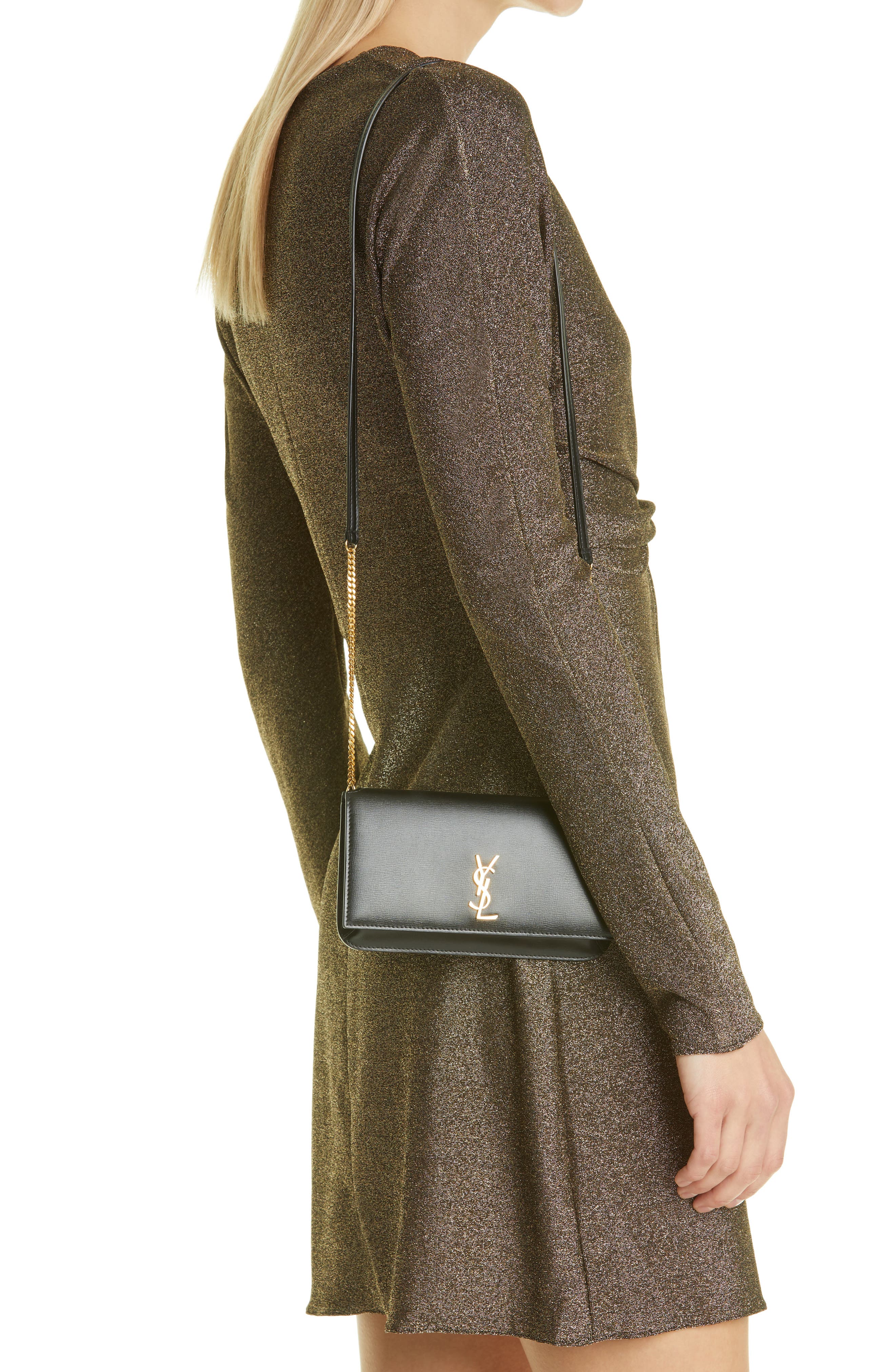 Saint Laurent Monogram Phone Shoulder Bag, Alternate, color, 