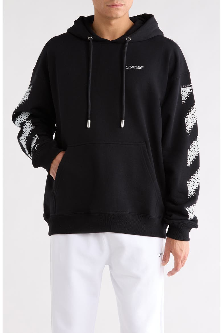 Pixel Diagonal Skate Hoodie, Main, color, BLACK-WHITE