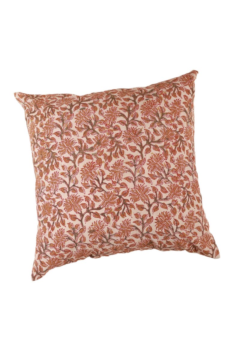 Autumn Grove Kalamkari Handcrafted Pillow - Cover, Main, color, Multi-colored Foral Pattern