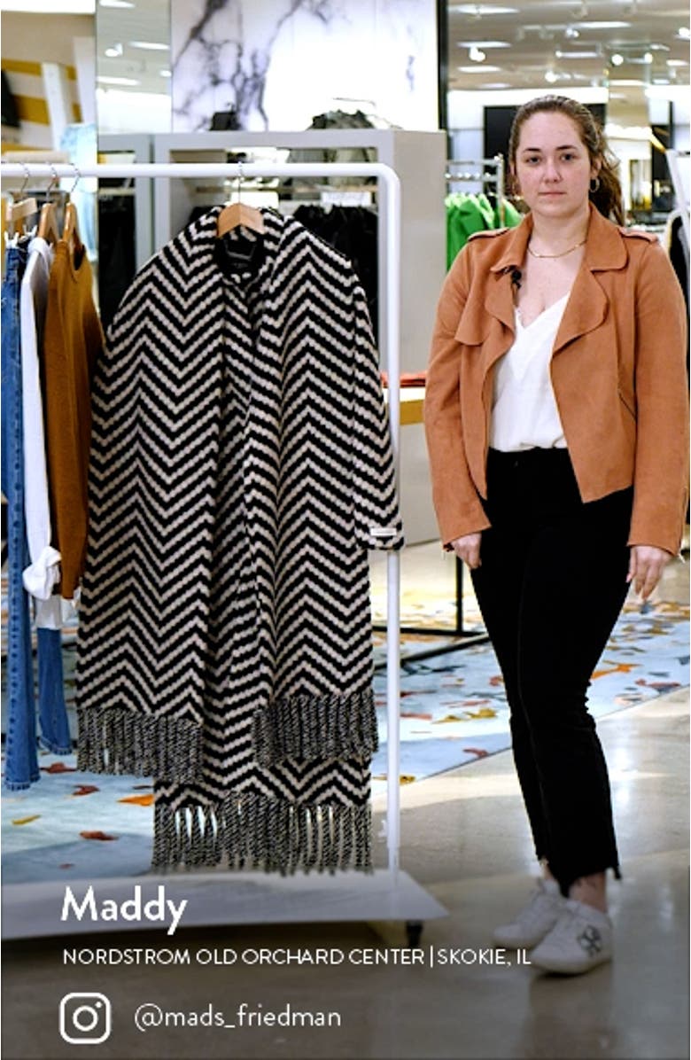 Jilliya Oversize Twill Knit Scarf Coat, sales video thumbnail