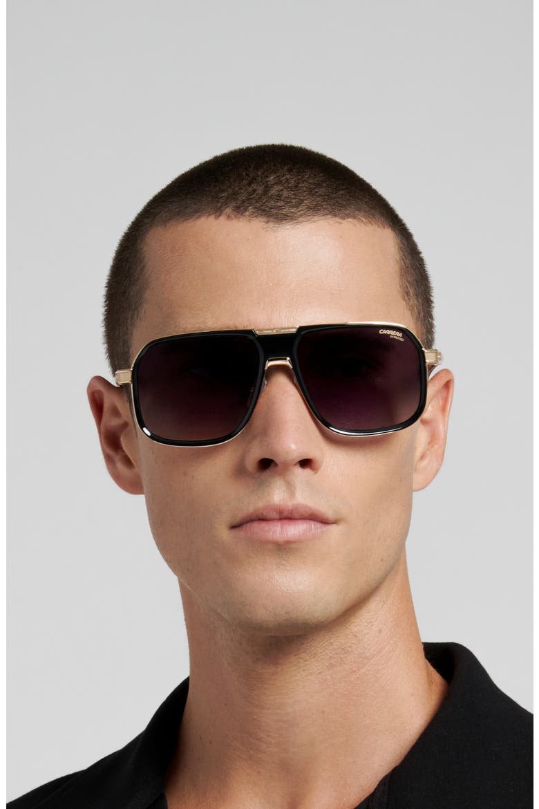 1090/S 60mm Gradient Navigator Sunglasses, Alternate, color, BLACK RED/ DARK GREY SF