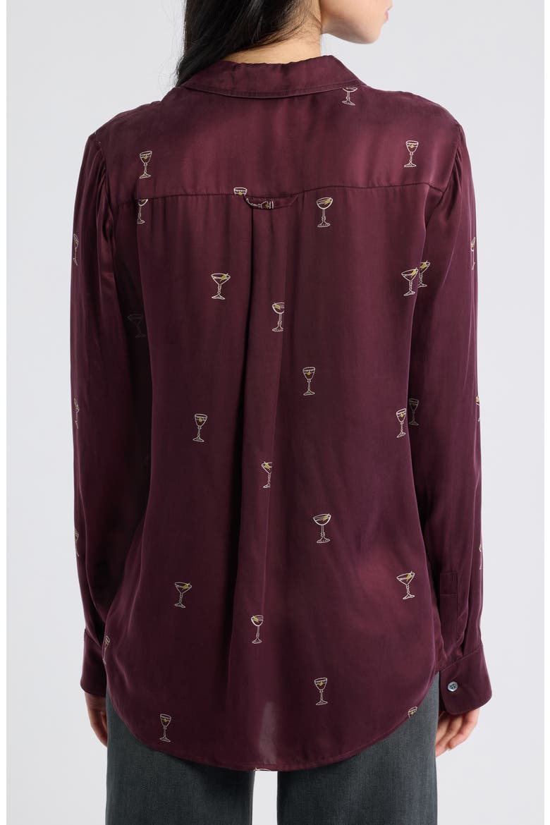 Alyssa Button-Up Shirt, Alternate, color, OXBLOOD MARTINI