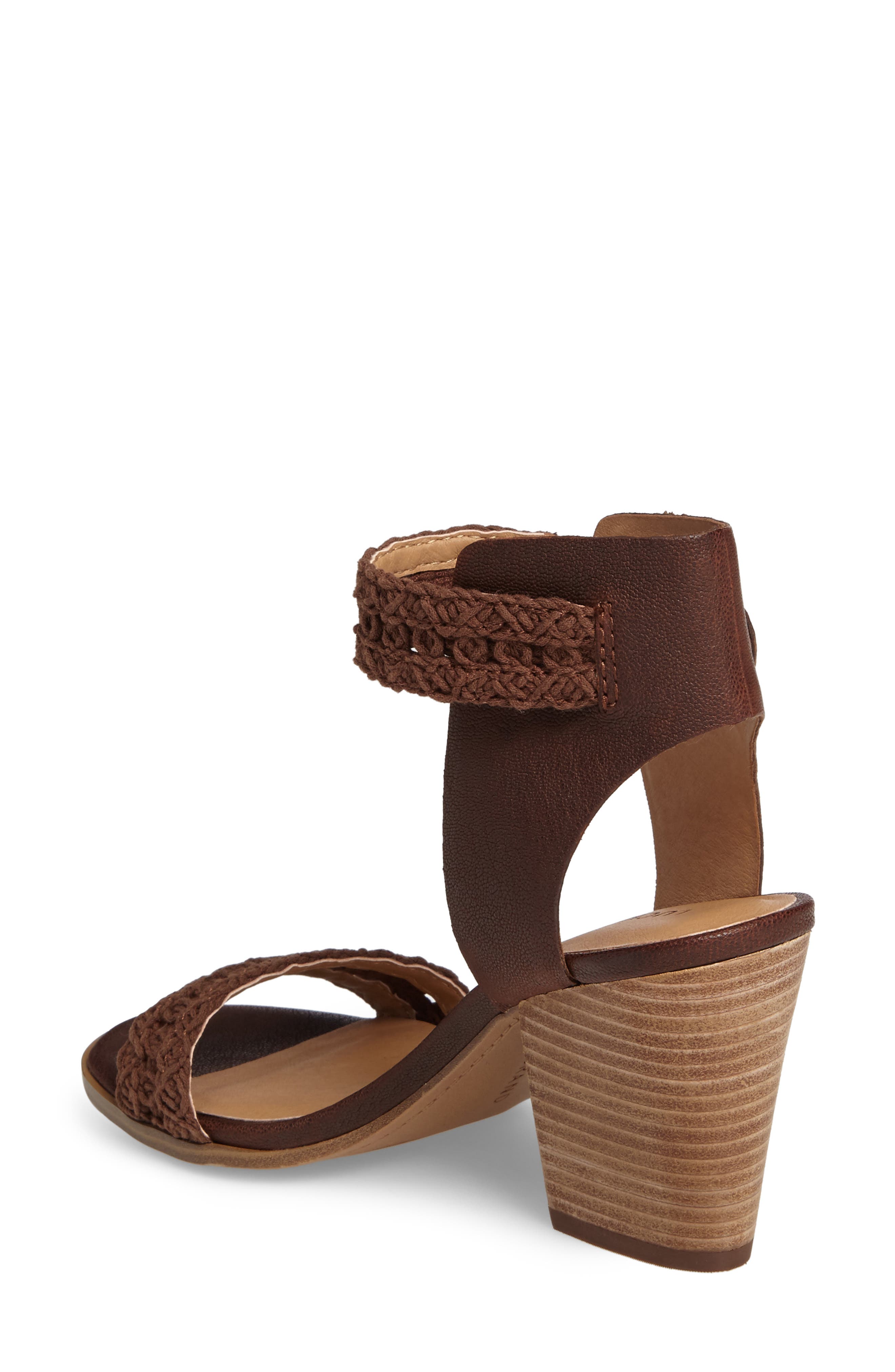 Lucky Brand Oakes Ankle Strap Sandal, Alternate, color, Toffee Leather