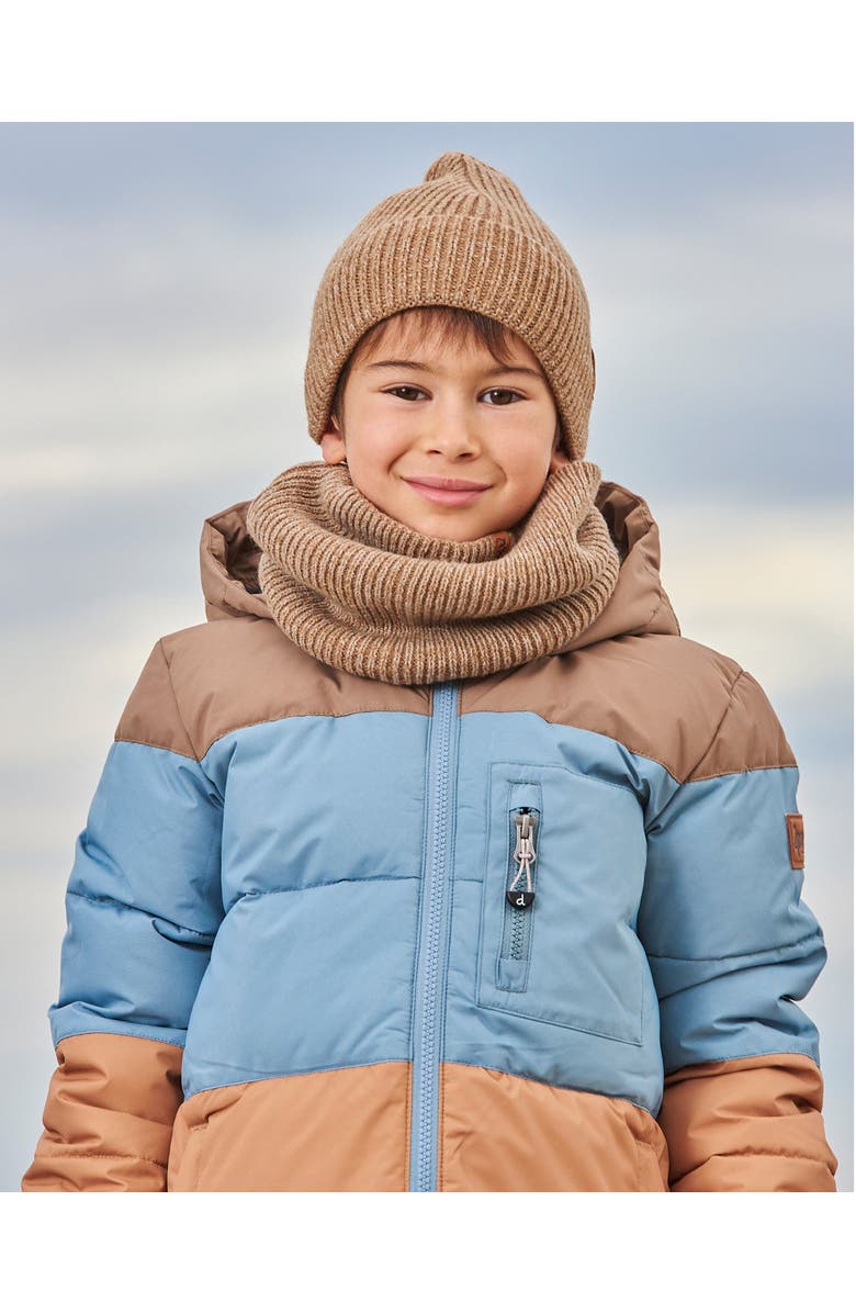 Deux par Deux Kids Unisex Mid-Season Knit Hat Taupe, Alternate, color,