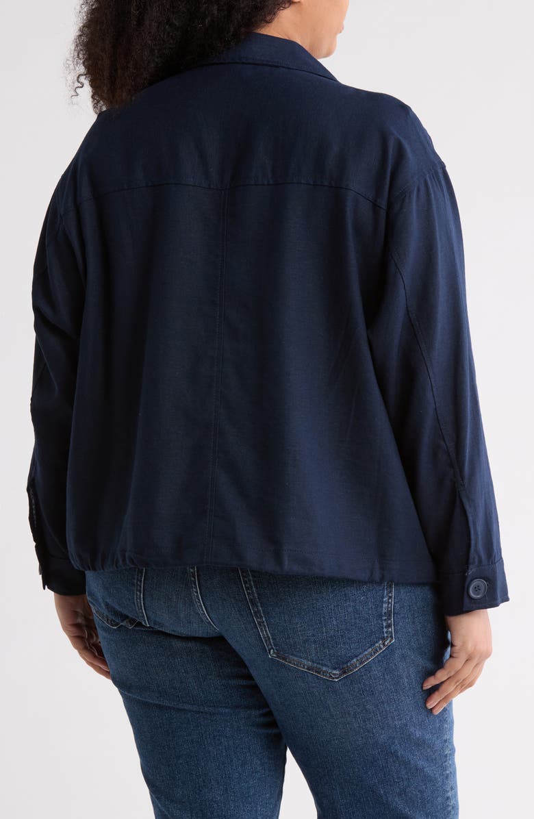 MAX STUDIO Linen & Cotton Twill Utility Jacket, Alternate, color, Navy