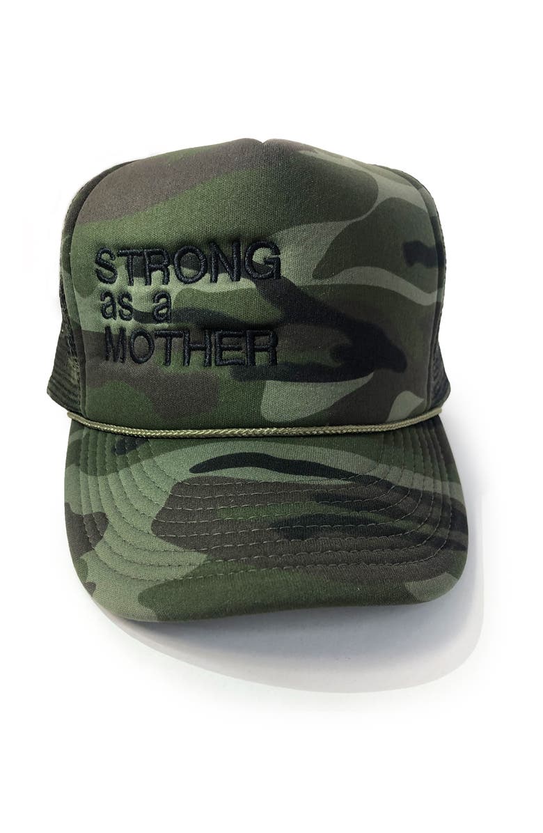 BUN Maternity Nursing Apparel Strong as a Mother Trucker Hat, Main, color, 
