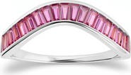 Queen Jewels Pink Baguette Cubic Zirconia Swirl Band Ring