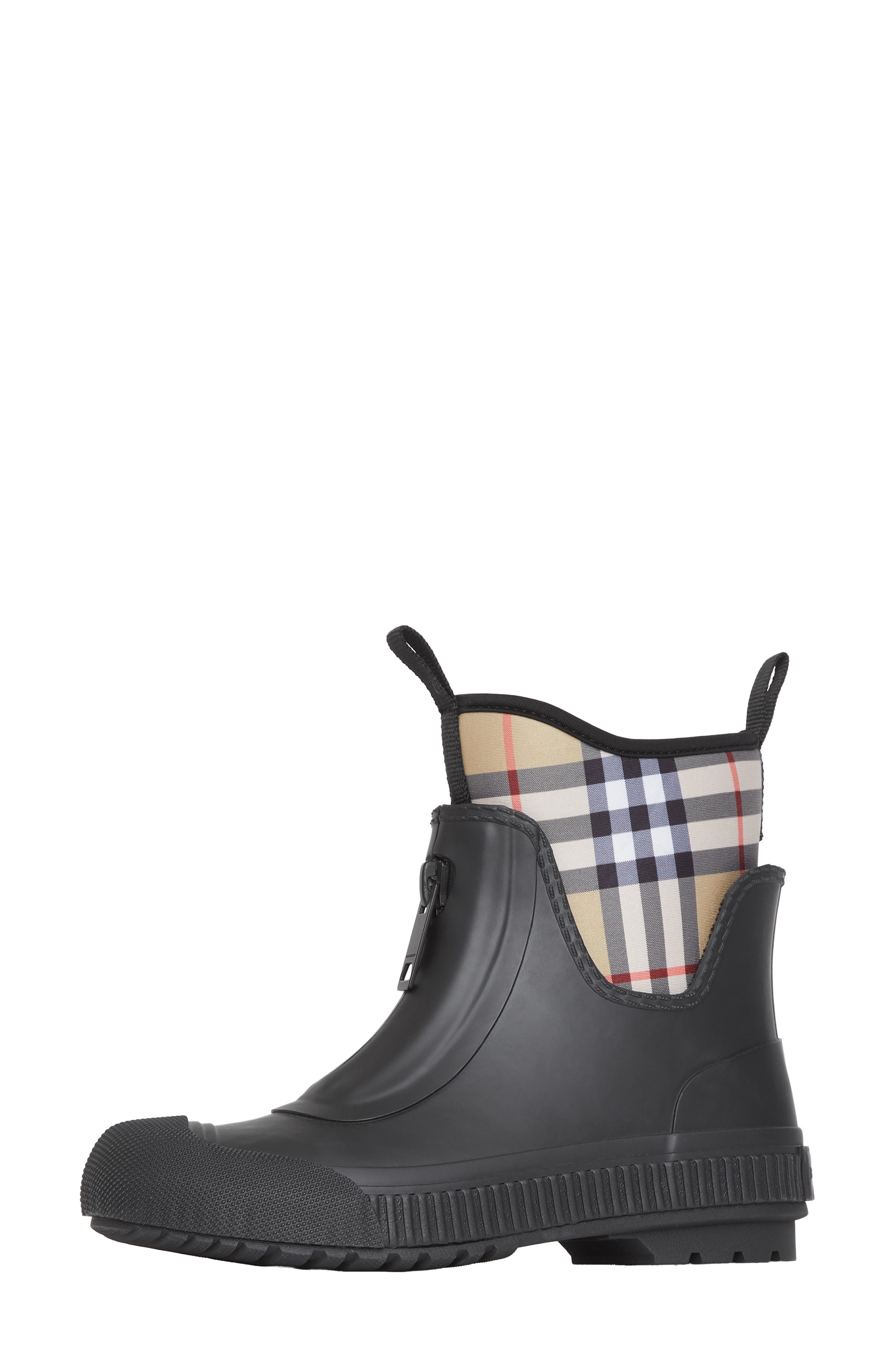 Burberry Flinton Check Waterproof Rain Boot, Alternate, color, 