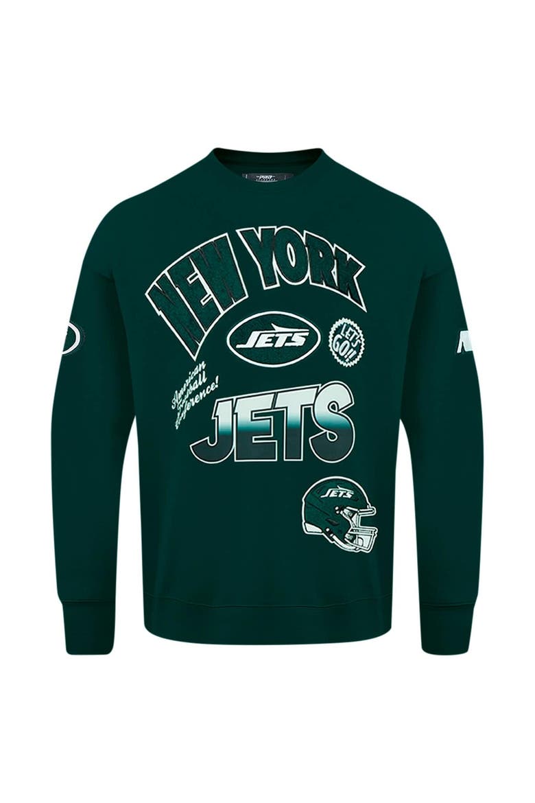 Men's Pro Standard Green New York Jets Turn It Up Drop Shoulder Pullover Sweatshirt, Alternate, color, Green
