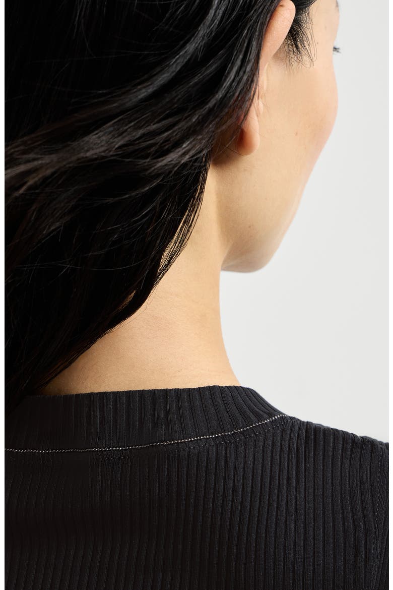 Ribbed jersey top, Alternate, color, Black