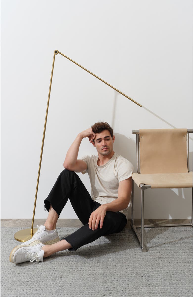 Brightech Libra 54.5" 3-Way Dimming LED Floor Lamp with Adjustable Rotating Base, Alternate, color, Antique Brass