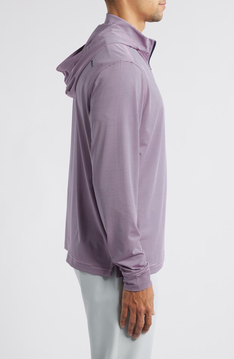 johnnie-O Hybrid Performance Quarter Zip Hoodie, Alternate, color, Navy/Porto Pink