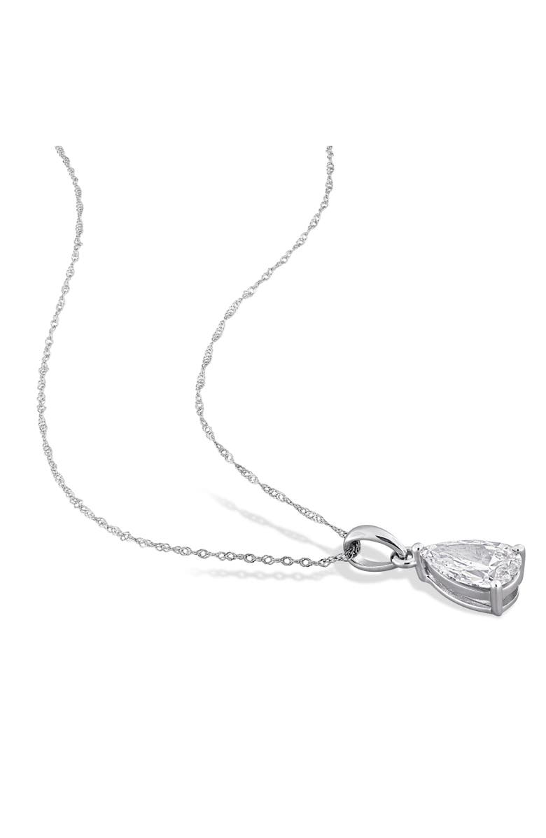 Julianna B. Lab-Grown Diamond Solitaire Pear Necklace 10k, Alternate, color, White Gold