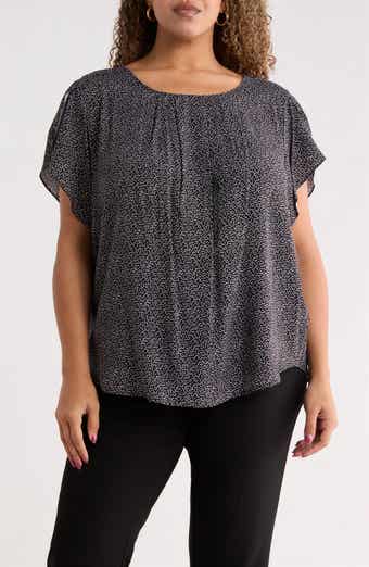 Dot Print Short Sleeve Top