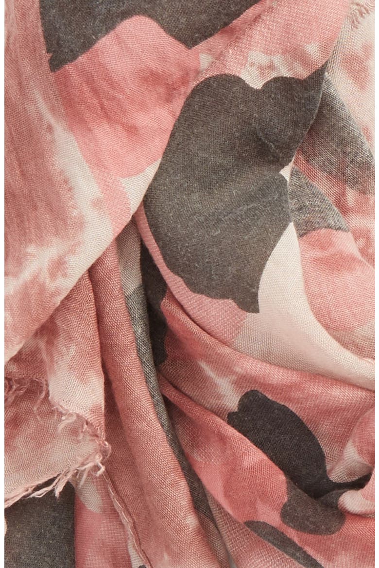 Camo Print Scarf, Alternate, color, ROSE