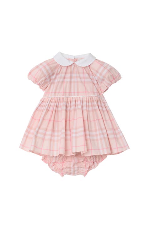 Check Cotton Dress with Bloomers