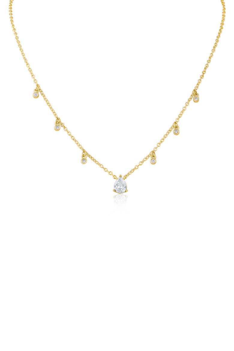 Classic Cubic Zirconia Shaky Charm Necklace, Main, color, CLEAR GOLD
