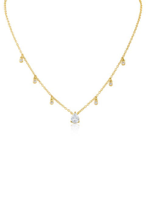 Classic Cubic Zirconia Shaky Charm Necklace