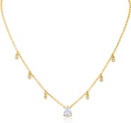 CZ by Kenneth Jay Lane Classic Cubic Zirconia Shaky Charm Necklace