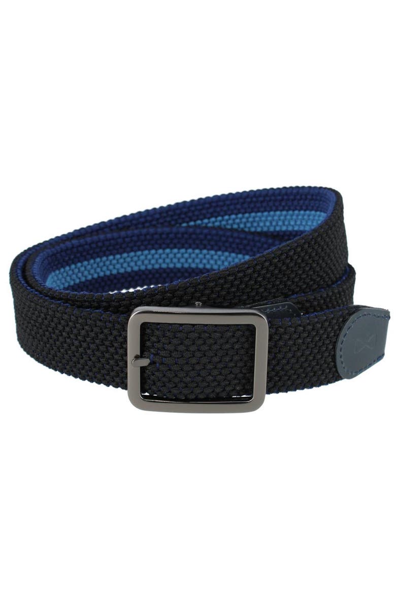 Arturo Black and Blue Striped Reversible 35MM Braided Casual Golf Belt, Alternate, color, Black/Blue Stripes