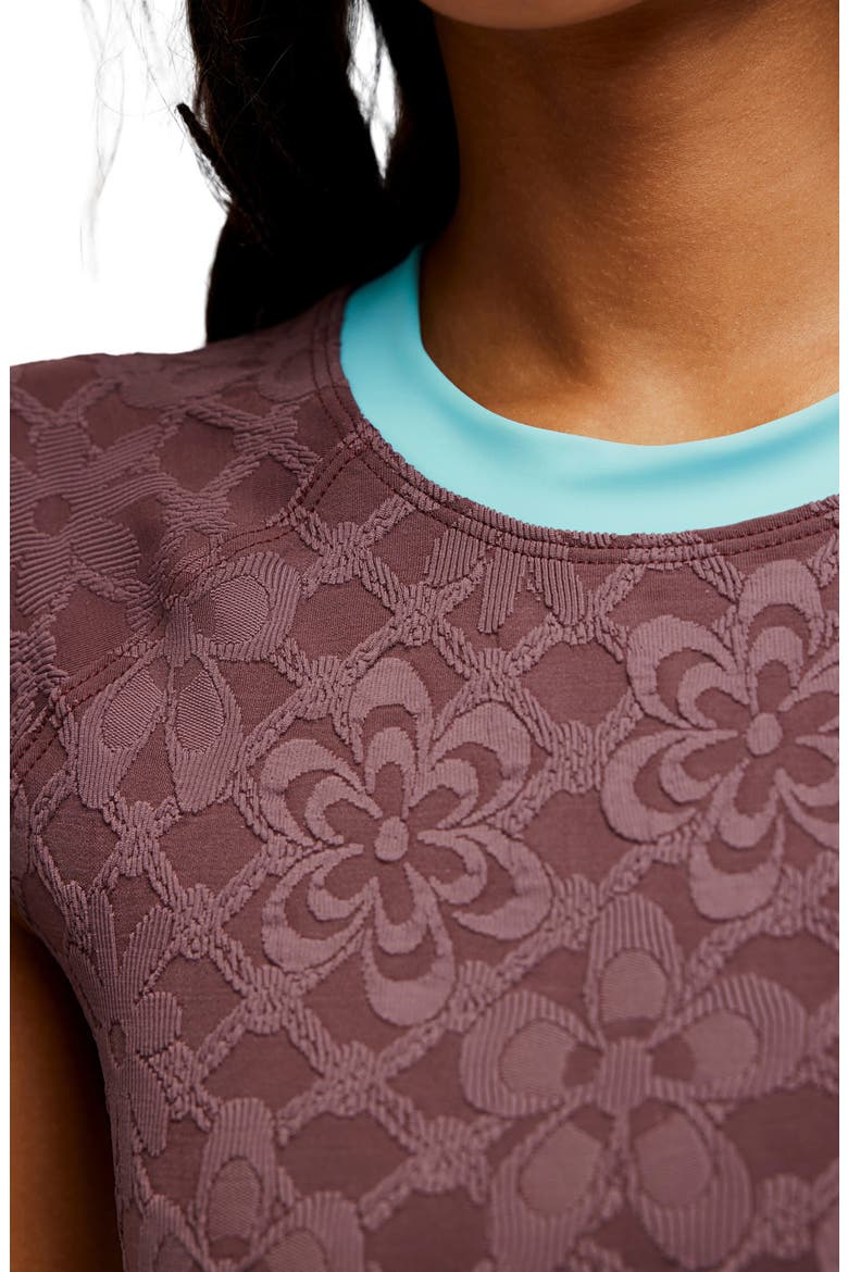 Sonny Jacquard Crop Cover-Up T-Shirt, Alternate, color, BROWNSTONE