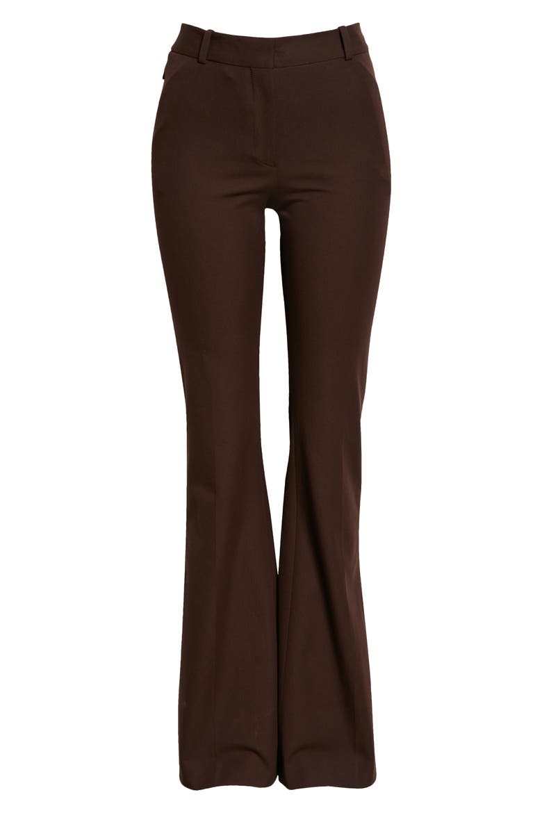 Le High Flare Stretch Cotton Trouser Pants, Alternate, color, MAHOGANY