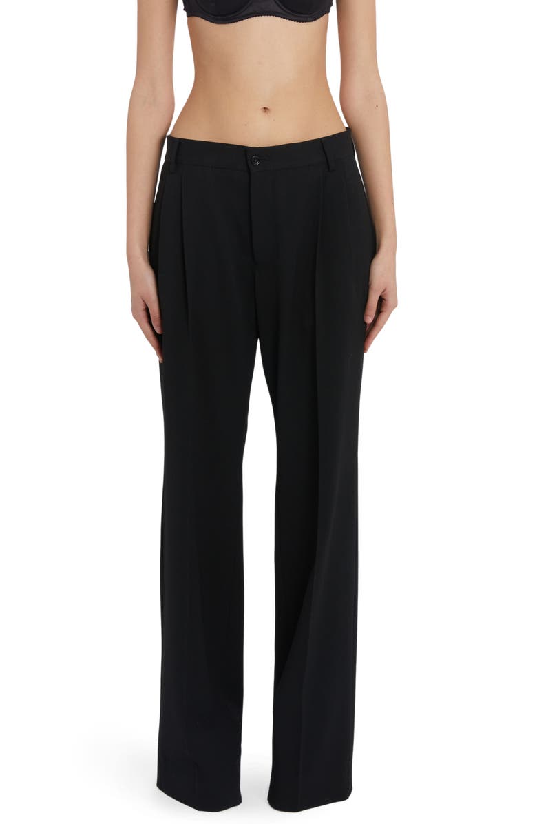 Dolce&Gabbana Wide Leg Stretch Virgin Wool Pants, Main, color,