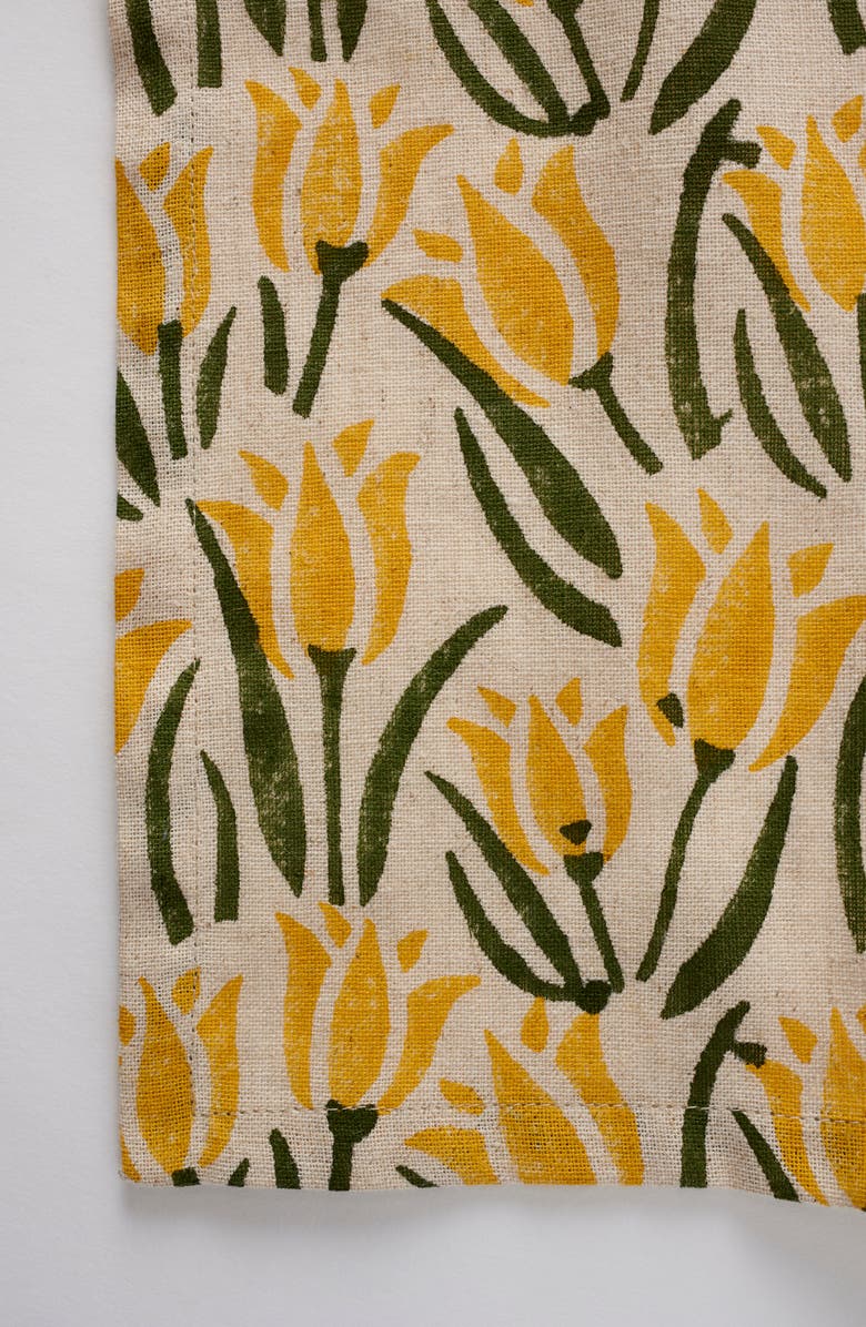 Anthropologie Home Set of 3 Block Print Cotton & Linen Dishtowels, Alternate, color, 