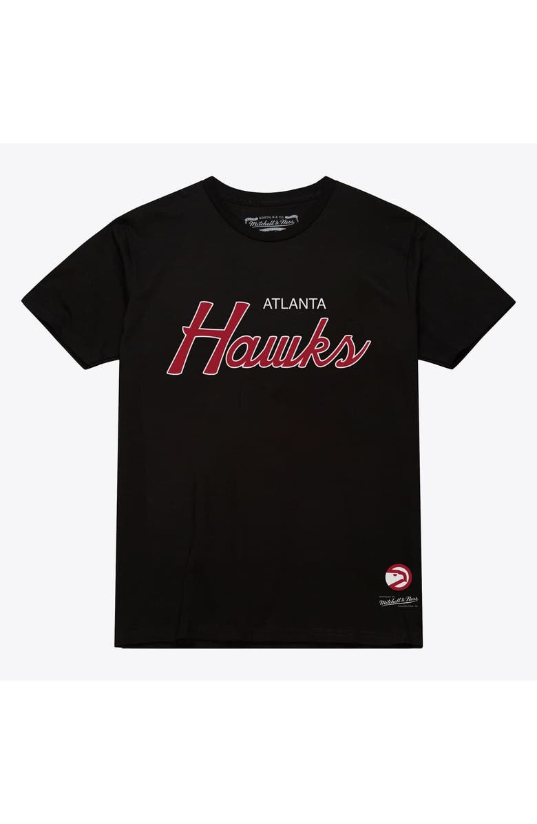Mitchell & Ness Men's Mitchell & Ness Black Atlanta Hawks Vintage Wordmark T-Shirt, Main, color, Black