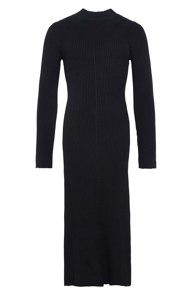 Barbour Francis Long Sleeve Rib Midi Dress, Alternate, color, Navy Blue